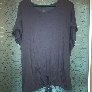 Blue Tie Front Shirt